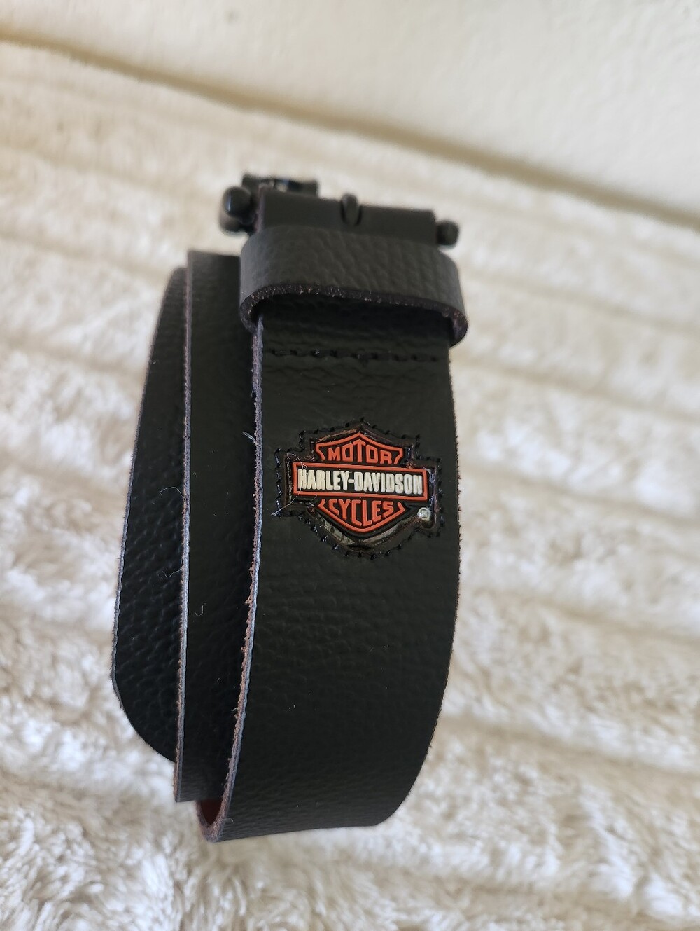 New with Tags Harley Davidson Mens Belt BMM045 Genuine Leather Black Size S